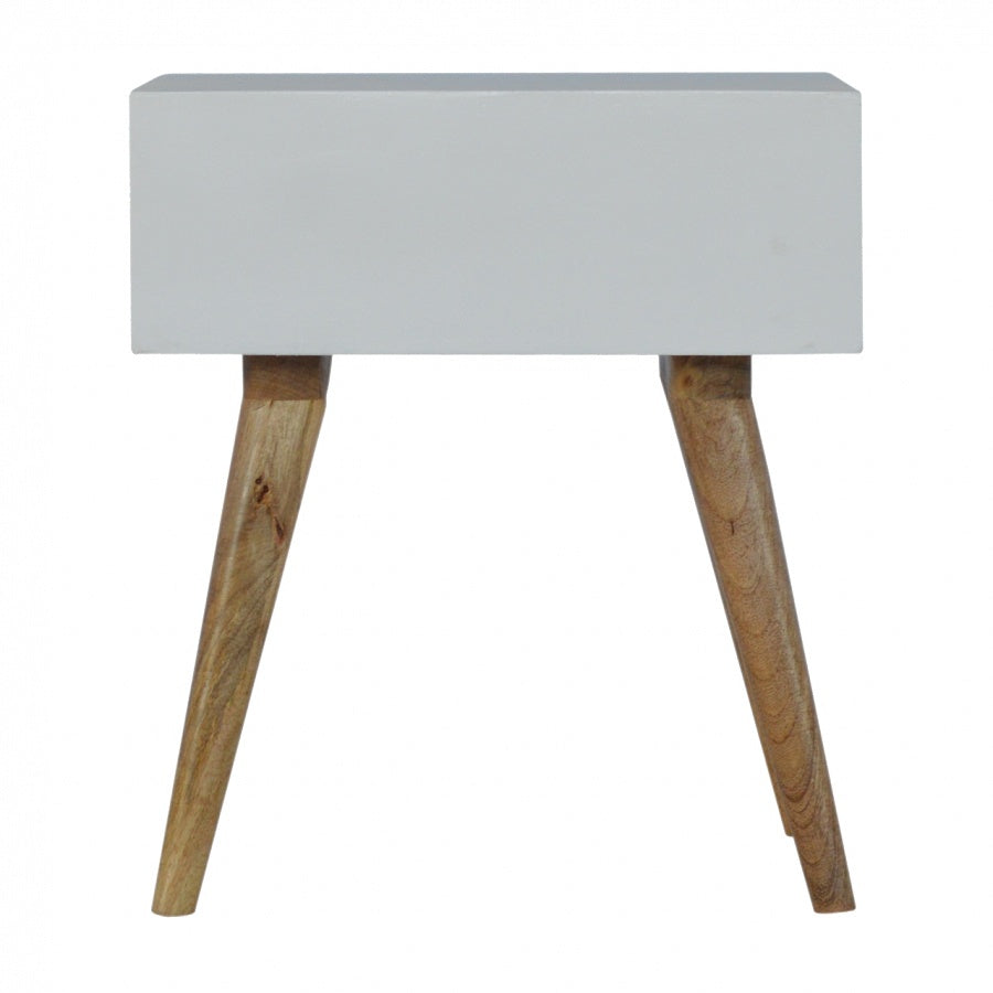 Mocha Bedside Table | White Solid Mango Wood