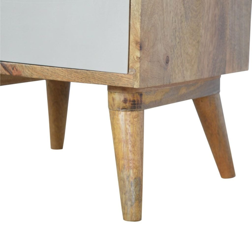 Pink Hand Painted Cut out Bedside Table | Hand-Painted Mango Wood