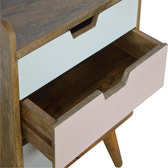 Pink Hand Painted Cut out Bedside Table | Hand-Painted Mango Wood