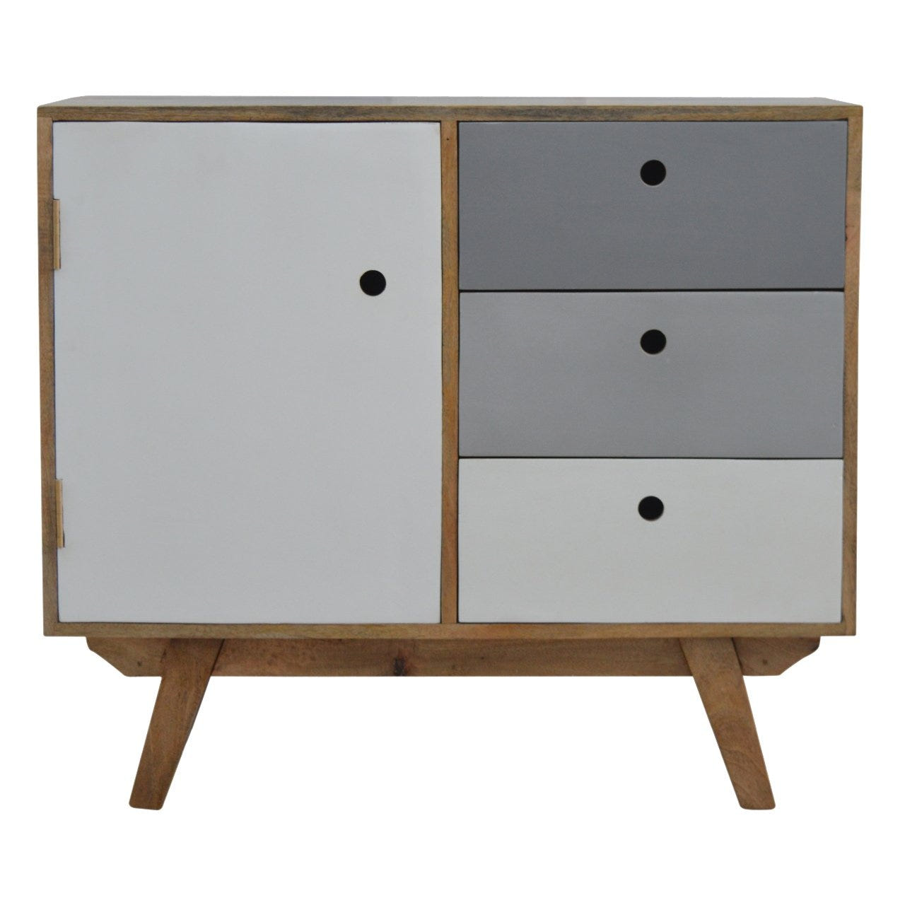 Two Tone Hand Painted Chest of Drawers | Hand-Painted Solid Mango Wood
