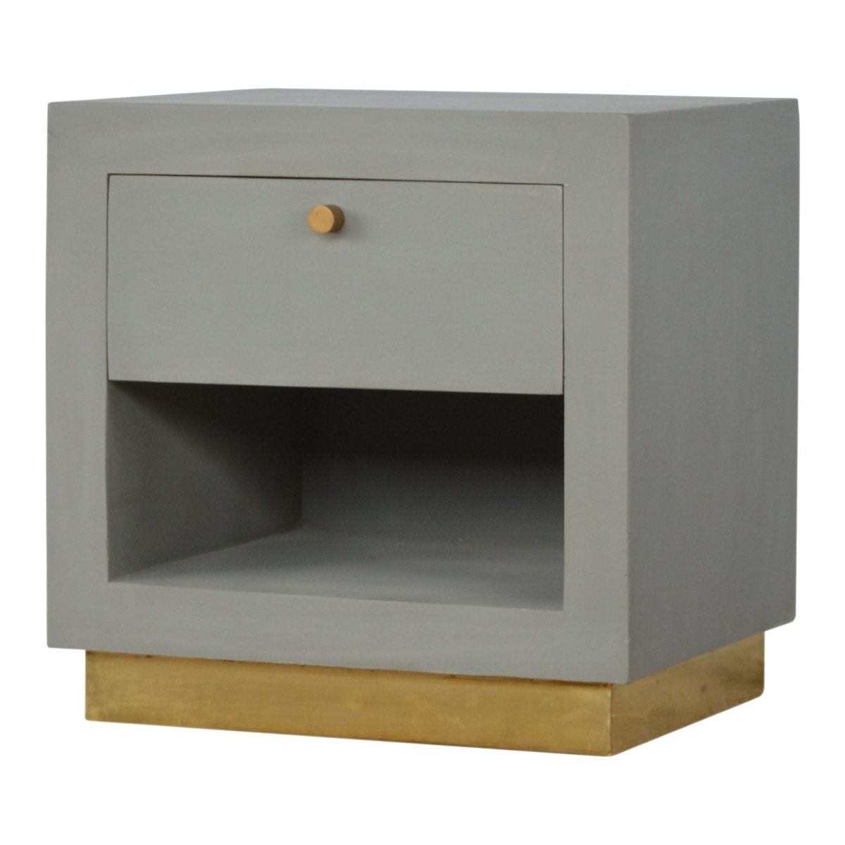 Cement Bedside with Open Slot Bedside Table
