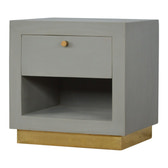 Cement Bedside with Open Slot Bedside Table