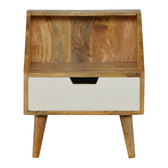 White Painted Raised Back Bedside Table