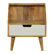 White Painted Raised Back Bedside Table