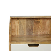 White Painted Raised Back Bedside Table