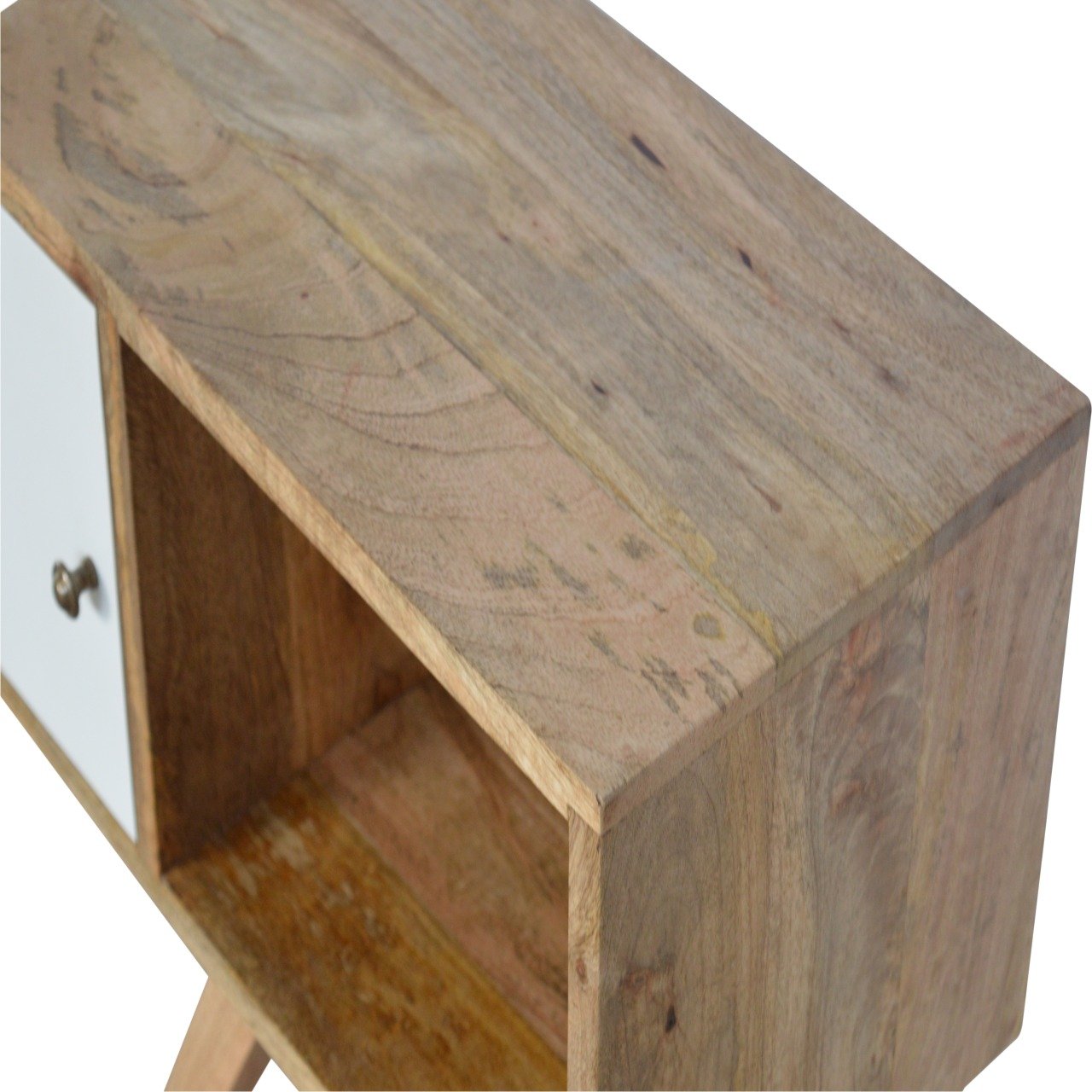 Solid Wood Tripod Bedside Table | Oak Solid Mango Wood