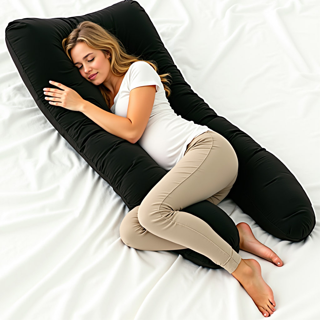 U Shaped Pillowcase Black