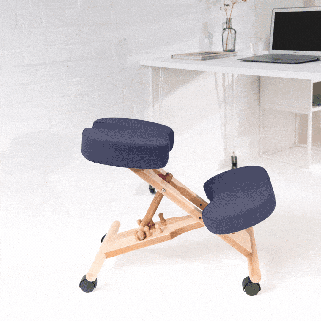Solid Beech Wood Ergonomic Kneeling Chair – UK Handmade