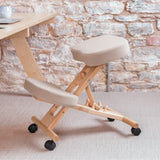 Solid Beech Wood Ergonomic Kneeling Chair – UK Handmade