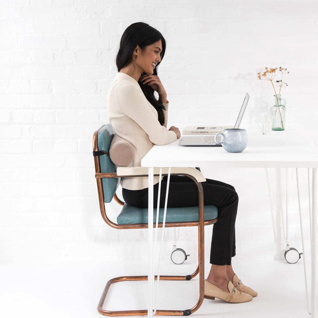 Customizable Comfort: Deluxe Lumbar Support Rolls in 4 & 5 Sizes - Now with Adjustable Strap! - Back