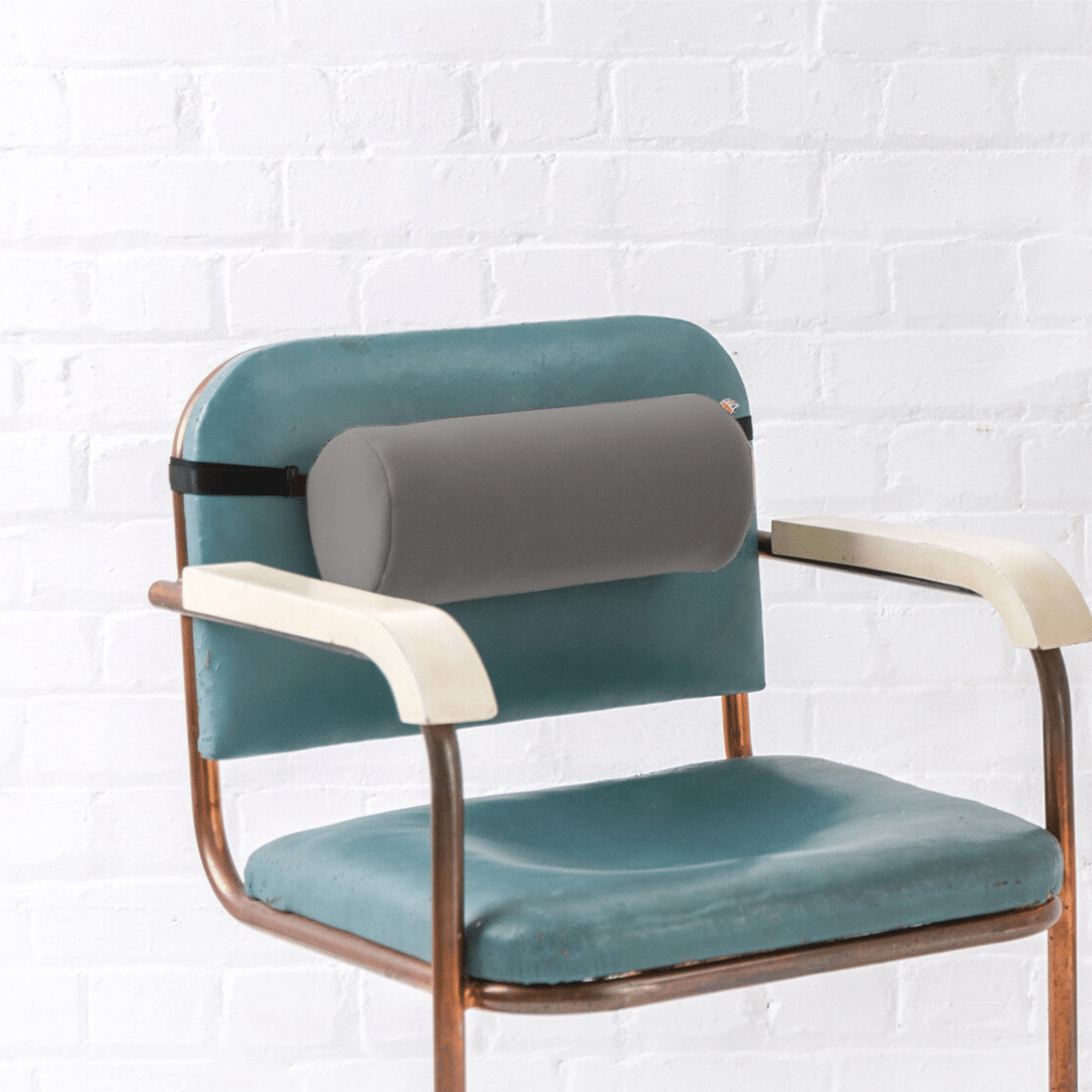 Customizable Comfort: Deluxe Lumbar Support Rolls in 4 & 5 Sizes - Now with Adjustable Strap! - 5’’ / Grey - Back