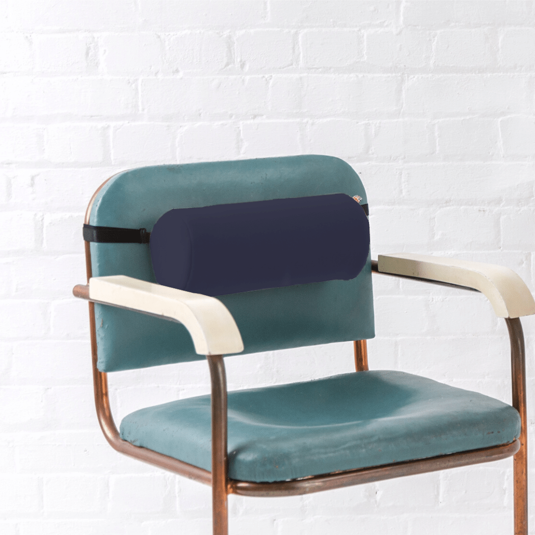 Customizable Comfort: Deluxe Lumbar Support Rolls in 4 & 5 Sizes - Now with Adjustable Strap! - 5’’ / Blue - Back