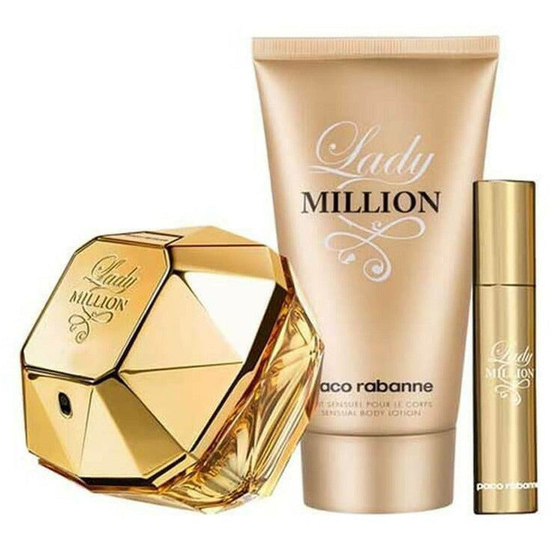Paco Rabanne Lady Million Gift Set 80ml Eau de Parfum + 10ml Eau de Parfum + 100ml Body Lotion