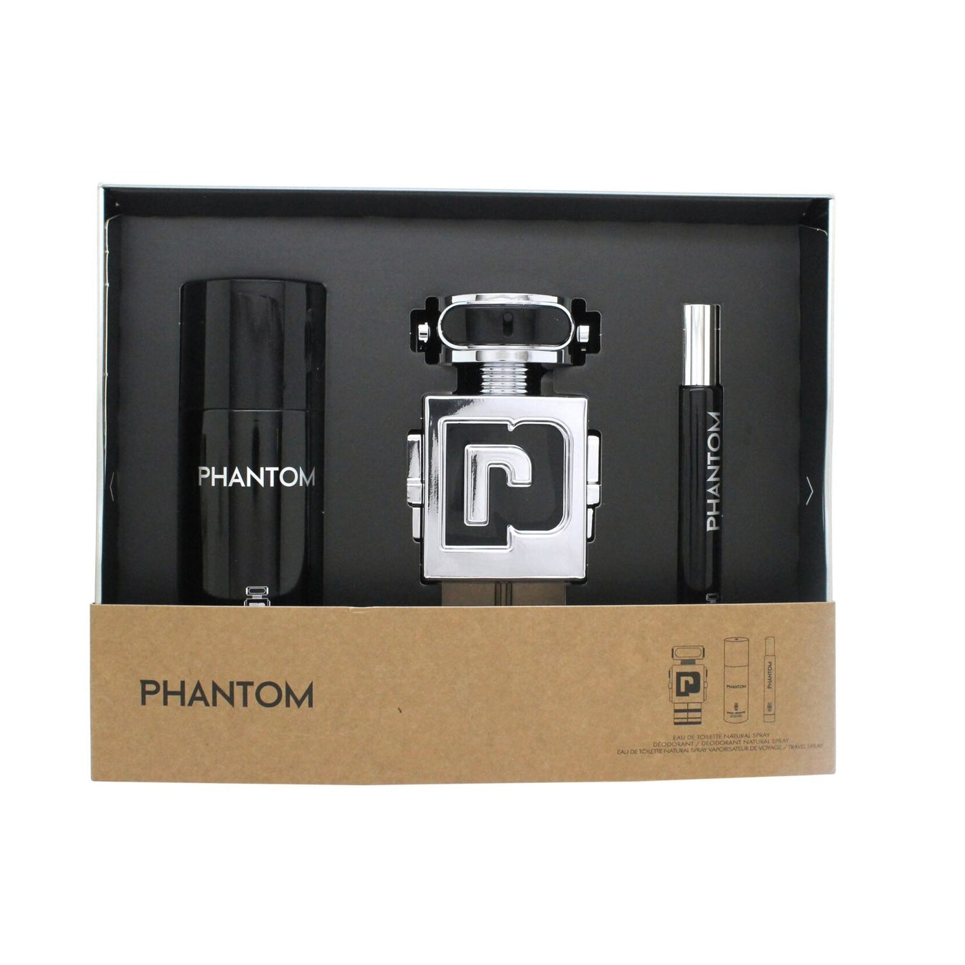 Paco Rabanne Phantom Gift Set 100ml EDT + 10ml EDT + 150ml Deodorant Spray