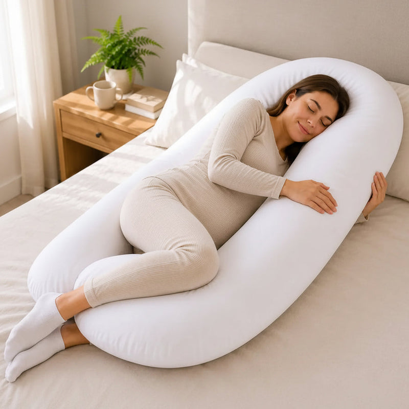 Full Body U-Shaped Pregnancy Pillow with Washable Cover