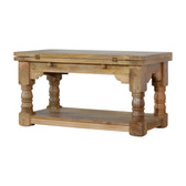 Granary Royale Trilogy Coffee Table | Distressed Oak Solid Mango Wood