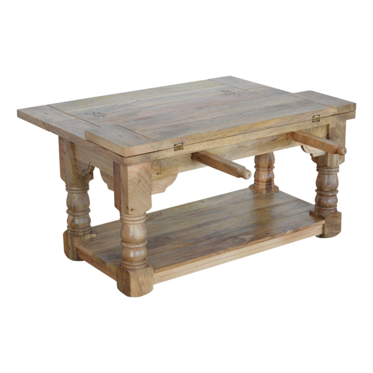 Granary Royale Trilogy Coffee Table | Distressed Oak Solid Mango Wood