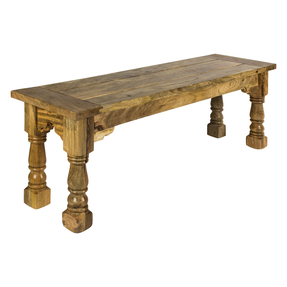 Granary Royale Bench | Distressed Oak Mango Wood