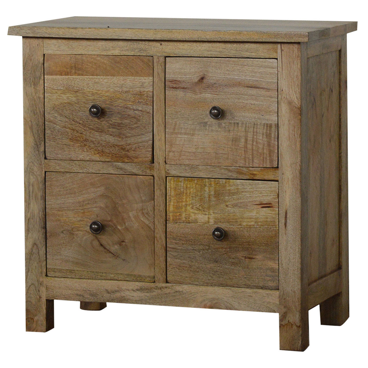 4-Drawer Mini Chest of Drawers | Oak Solid Mango Wood