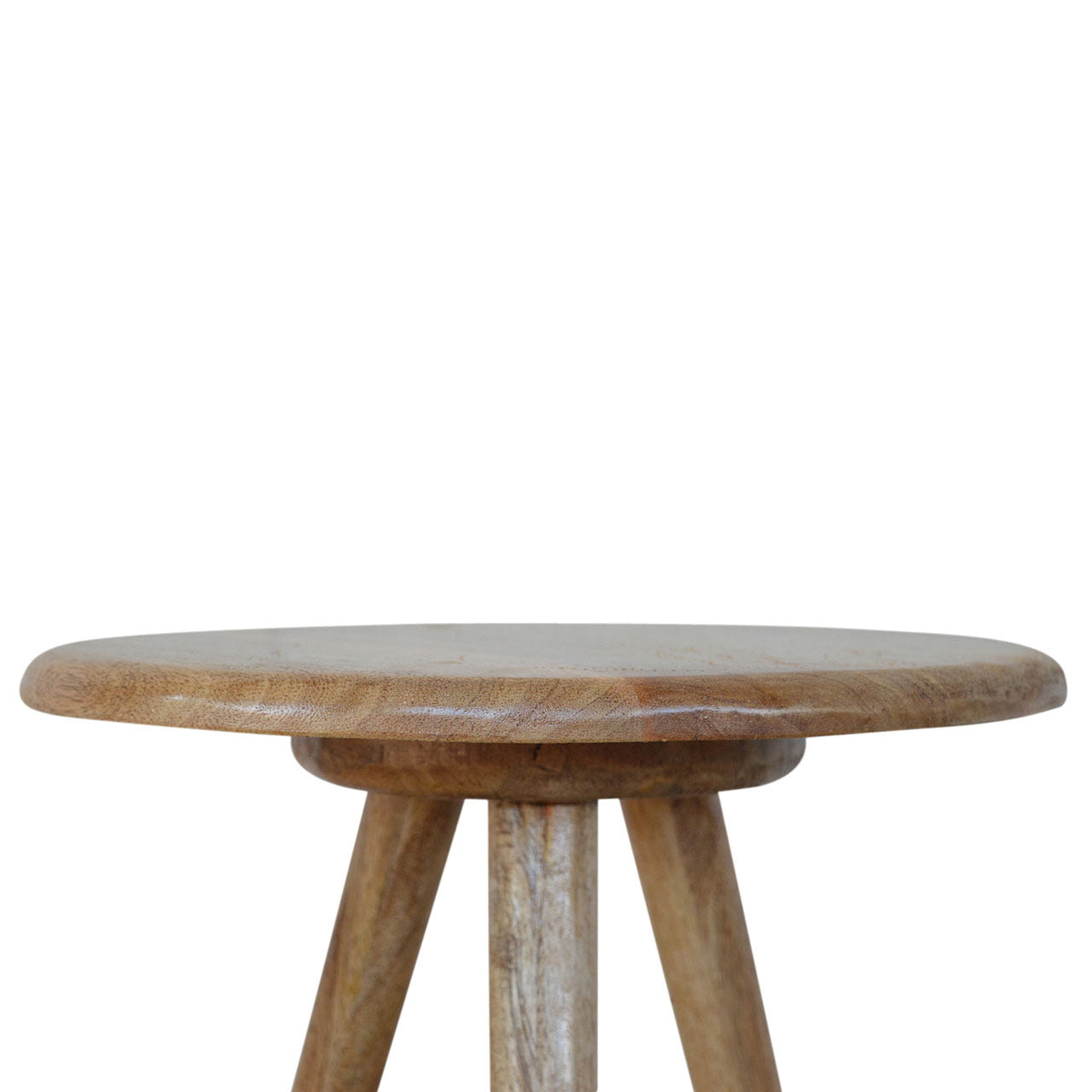Lulu Round Tripod Footstool | Oak Mango Wood