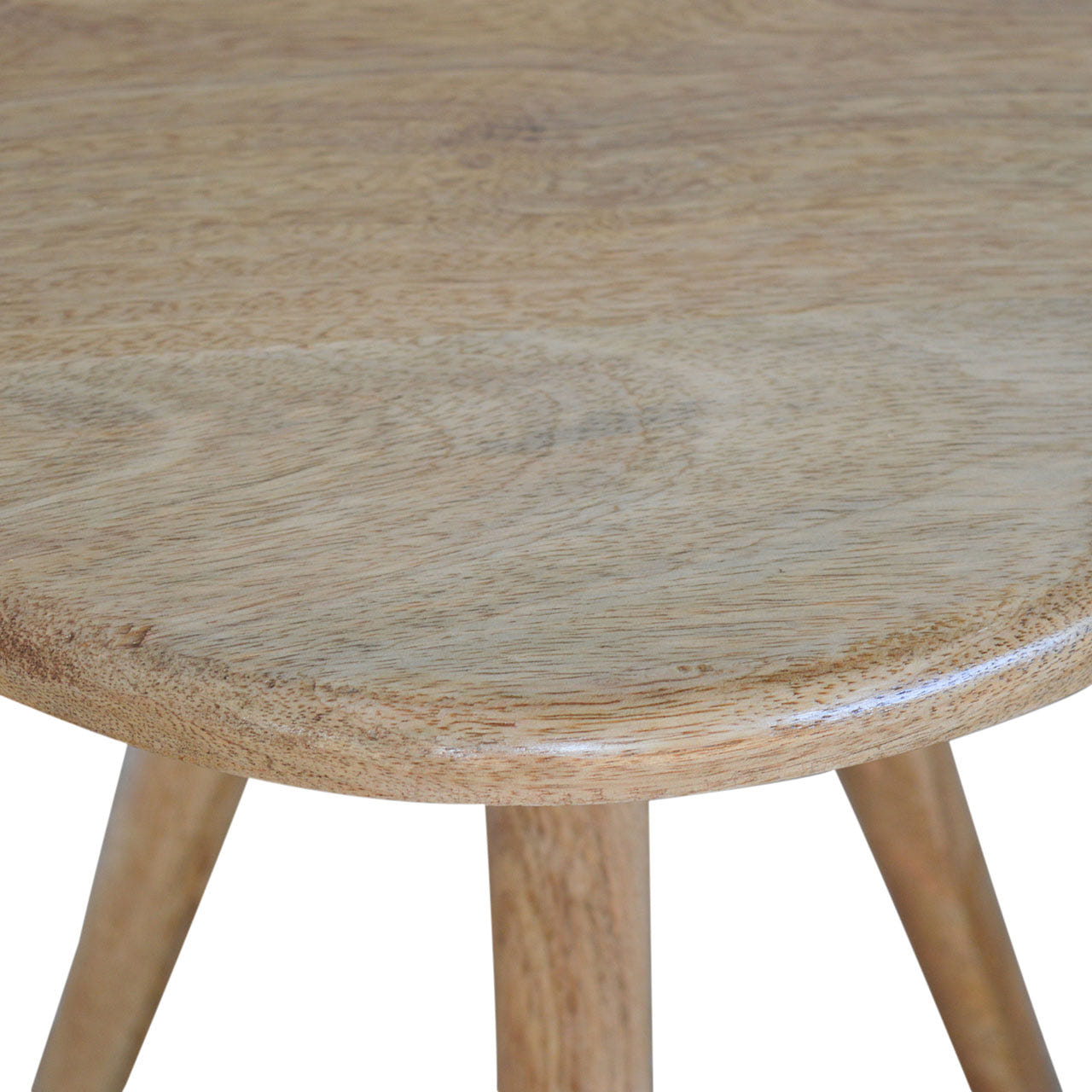 Lulu Round Tripod Footstool | Oak Mango Wood