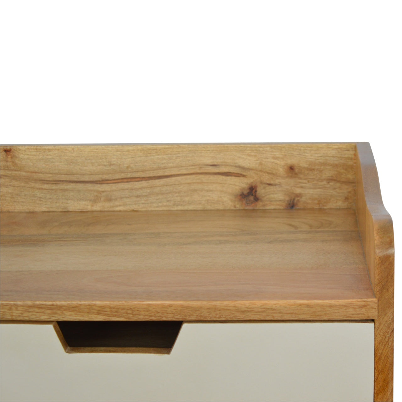 Navy and White Gradient Bedside Table | Oak-Ish Solid Mango Wood