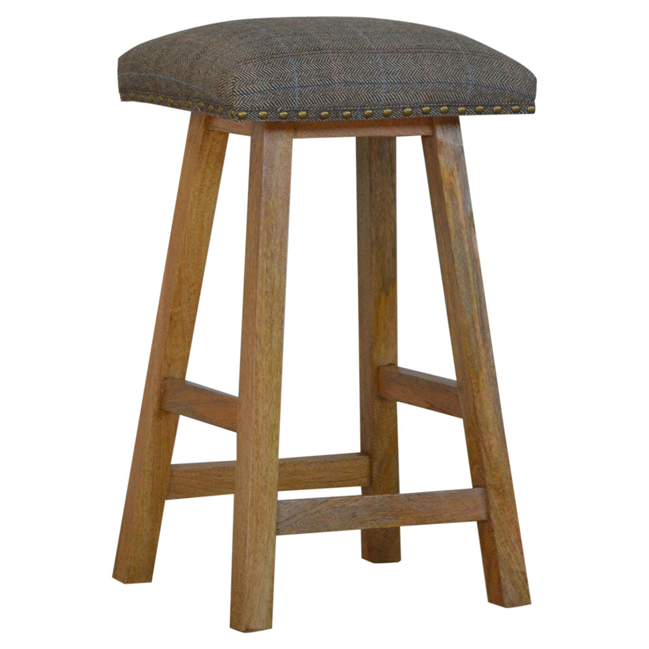 Multi Tweed Bar Footstool