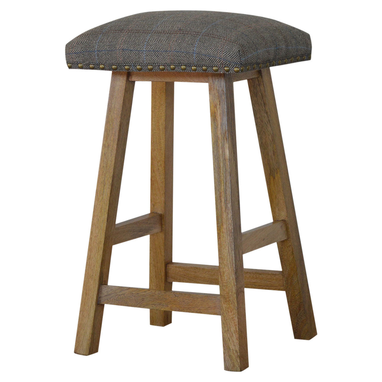 Multi Tweed Bar Footstool