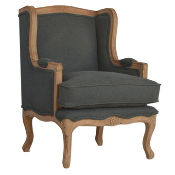 French Carved Chair | Linen Hand-Carved
