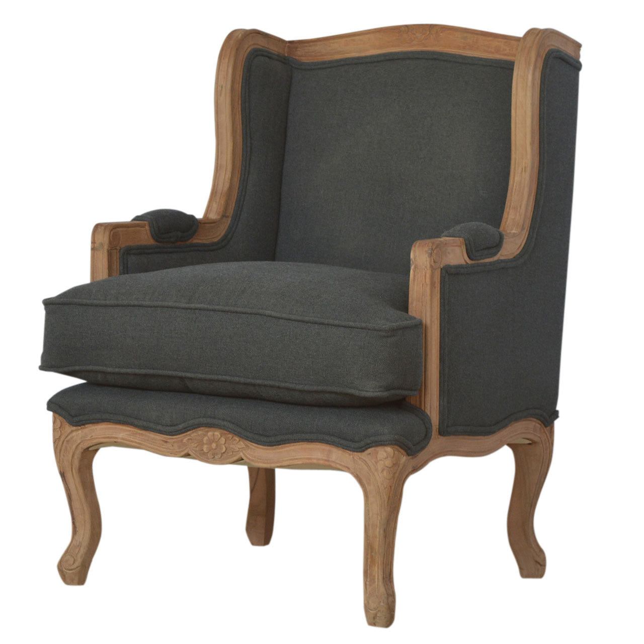 French Carved Chair | Linen Hand-Carved