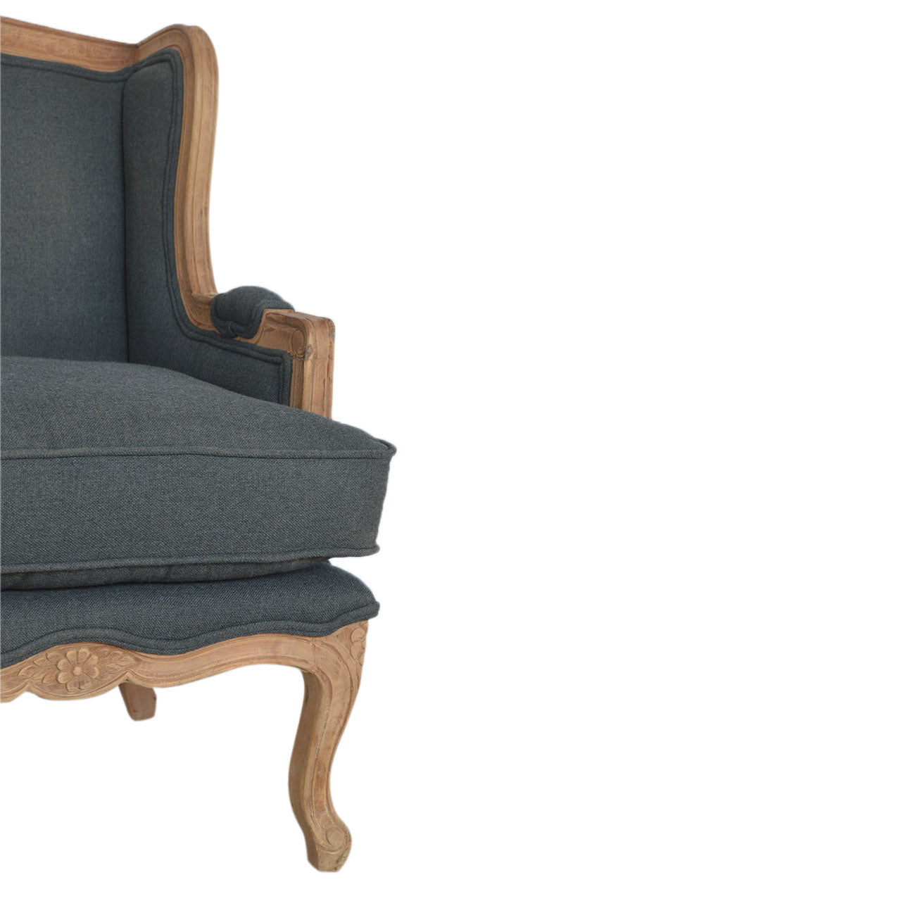 French Carved Chair | Linen Hand-Carved