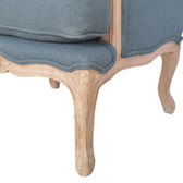 French Carved Chair | Linen Hand-Carved