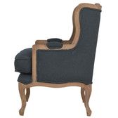 French Carved Chair | Linen Hand-Carved