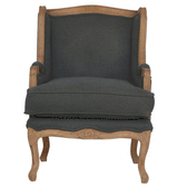 French Carved Chair | Linen Hand-Carved