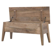Solid Wood Lid Up Storage Bench | Oak Mango Wood Hidden Storage