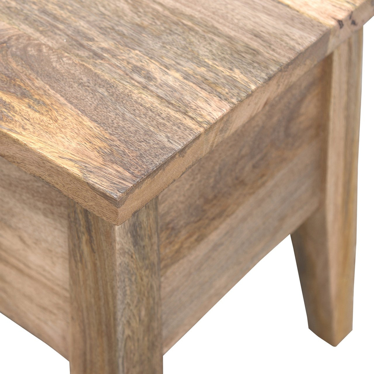 Solid Wood Lid Up Storage Bench | Oak Mango Wood Hidden Storage