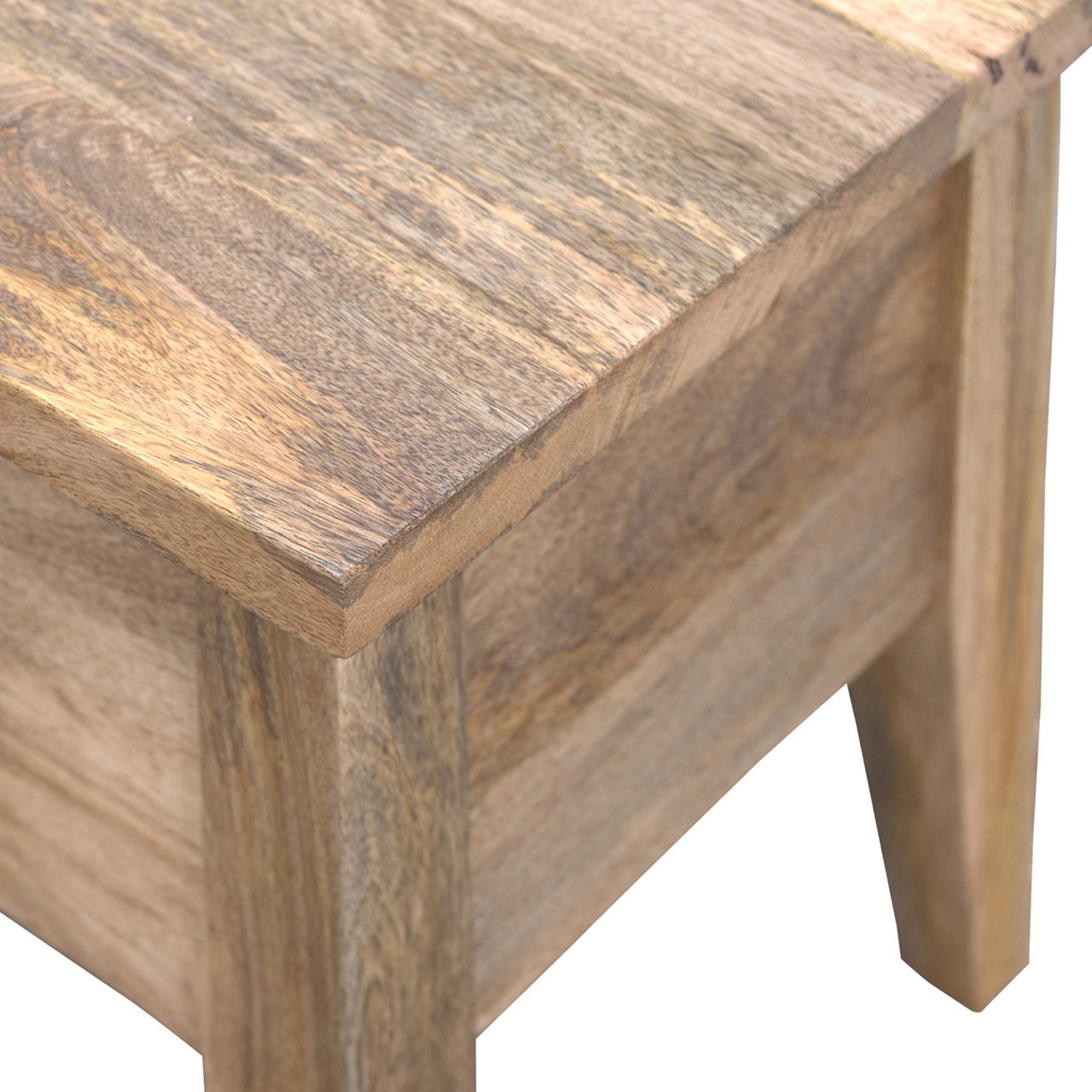 Solid Wood Lid Up Storage Bench | Oak Mango Wood Hidden Storage