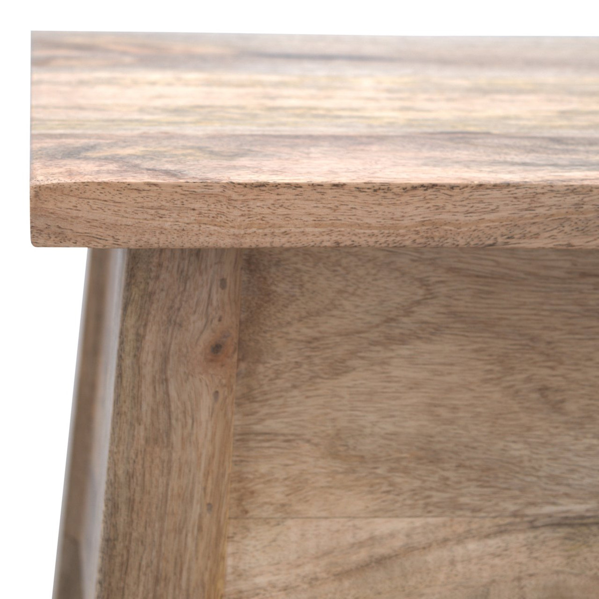 Solid Wood Lid Up Storage Bench | Oak Mango Wood Hidden Storage