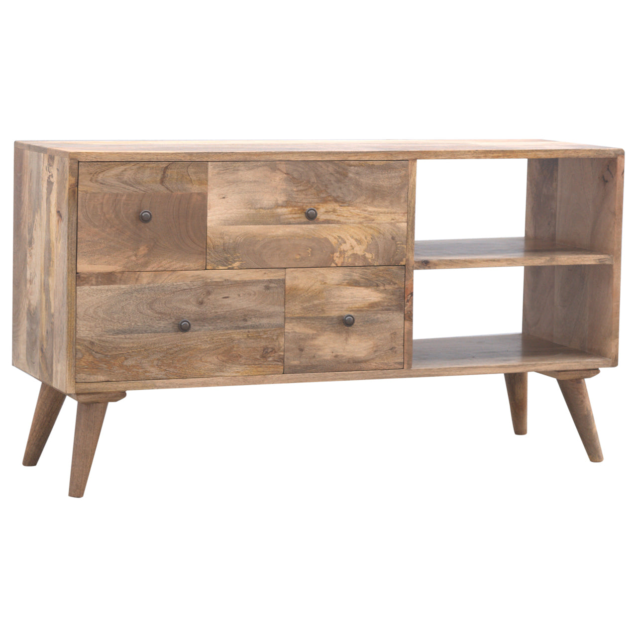 Oak-ish Multi Drawer TV Media Unit