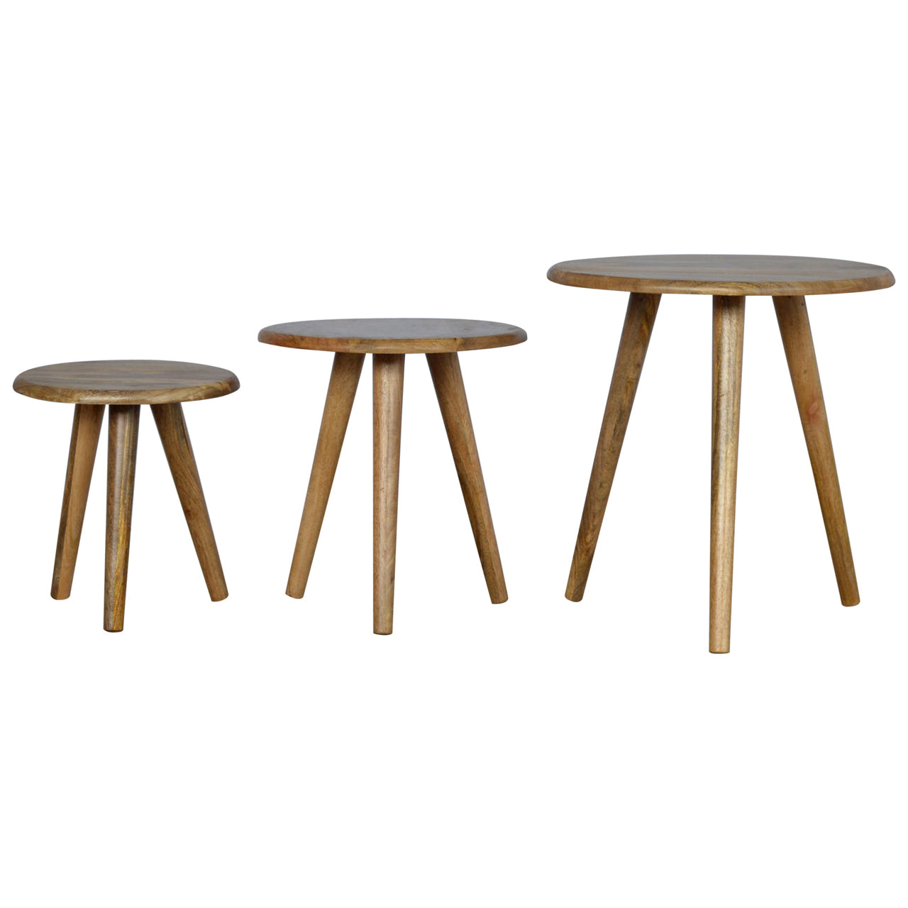 Oak-ish Nordic Nesting Stools Footstool