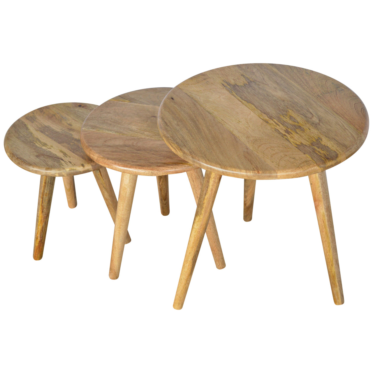 Oak-ish Nordic Nesting Stools Footstool