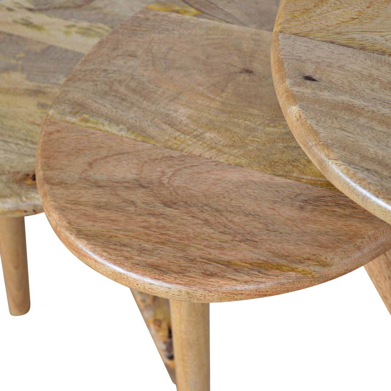 Oak-ish Nordic Nesting Stools Footstool