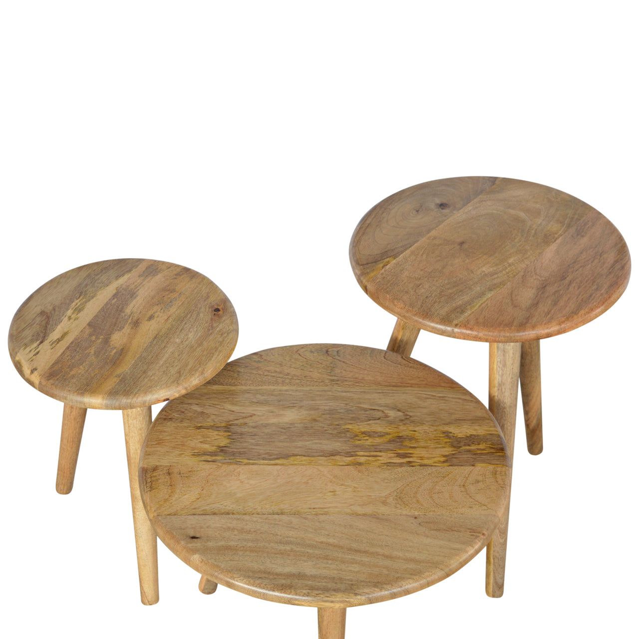Oak-ish Nordic Nesting Stools Footstool