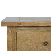 Country 3-Drawer Bedside Table | Oak-Ish Solid Mango Wood