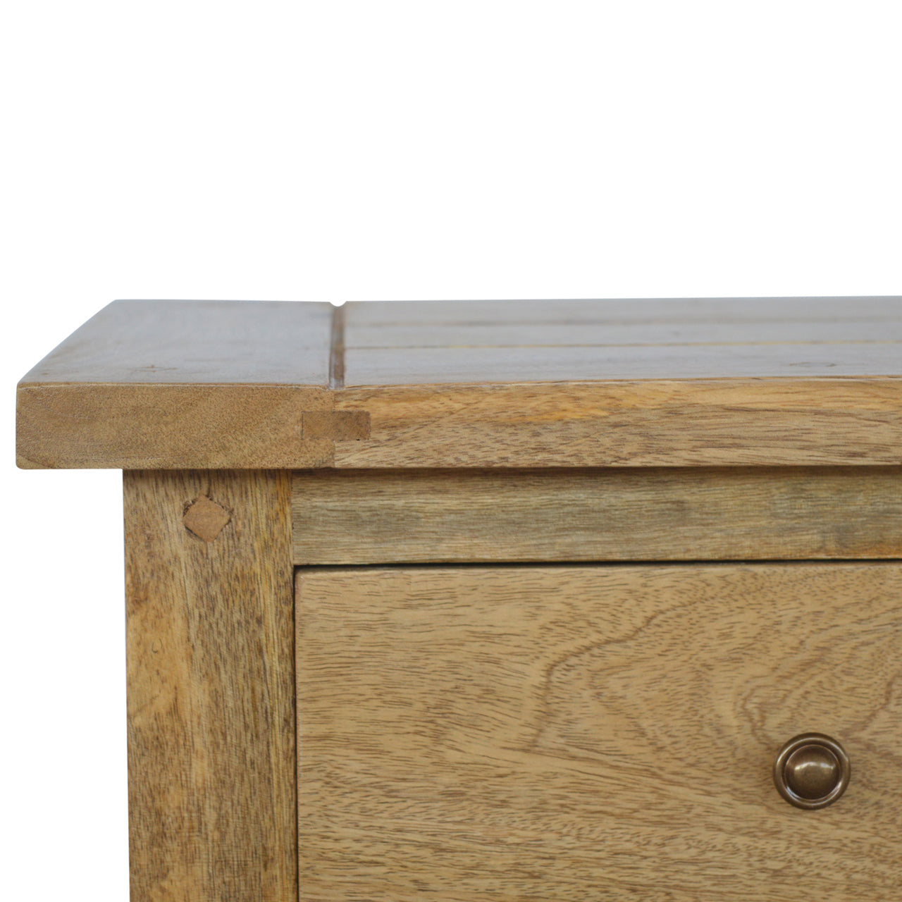 Country 3-Drawer Bedside Table | Oak-Ish Solid Mango Wood