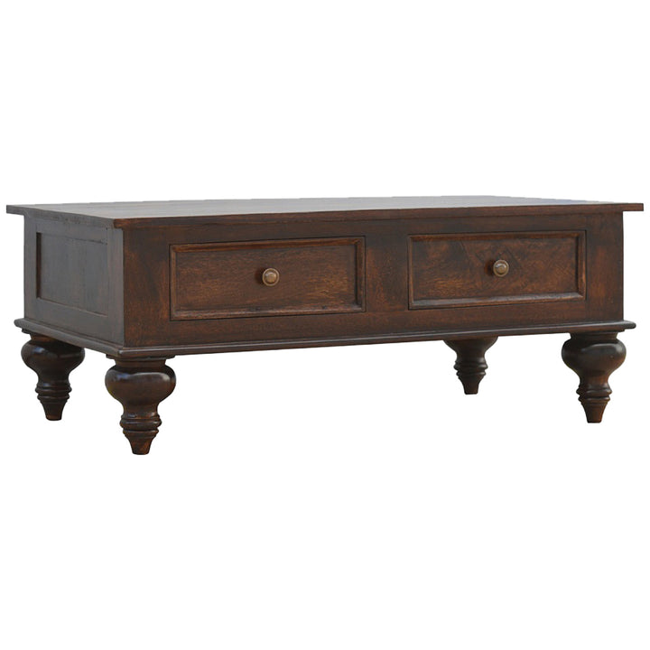 Turned 4-Drawer Coffee Table