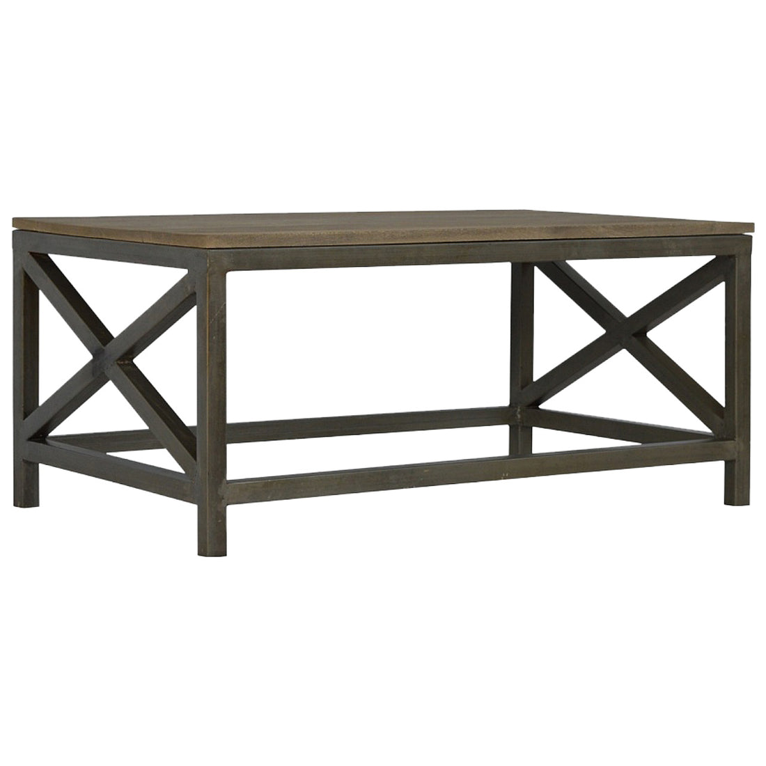 Industrial Cross Metal Oatmeal Coffee Table