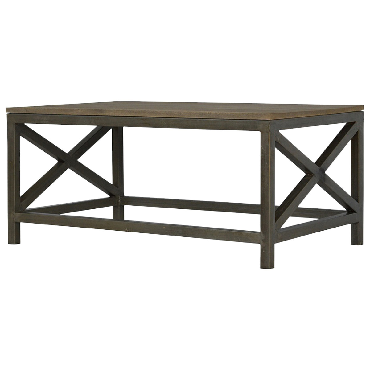 Industrial Cross Metal Oatmeal Coffee Table