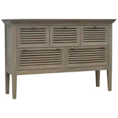Grey Wash 5 Shutter Buffet Chest of Drawers