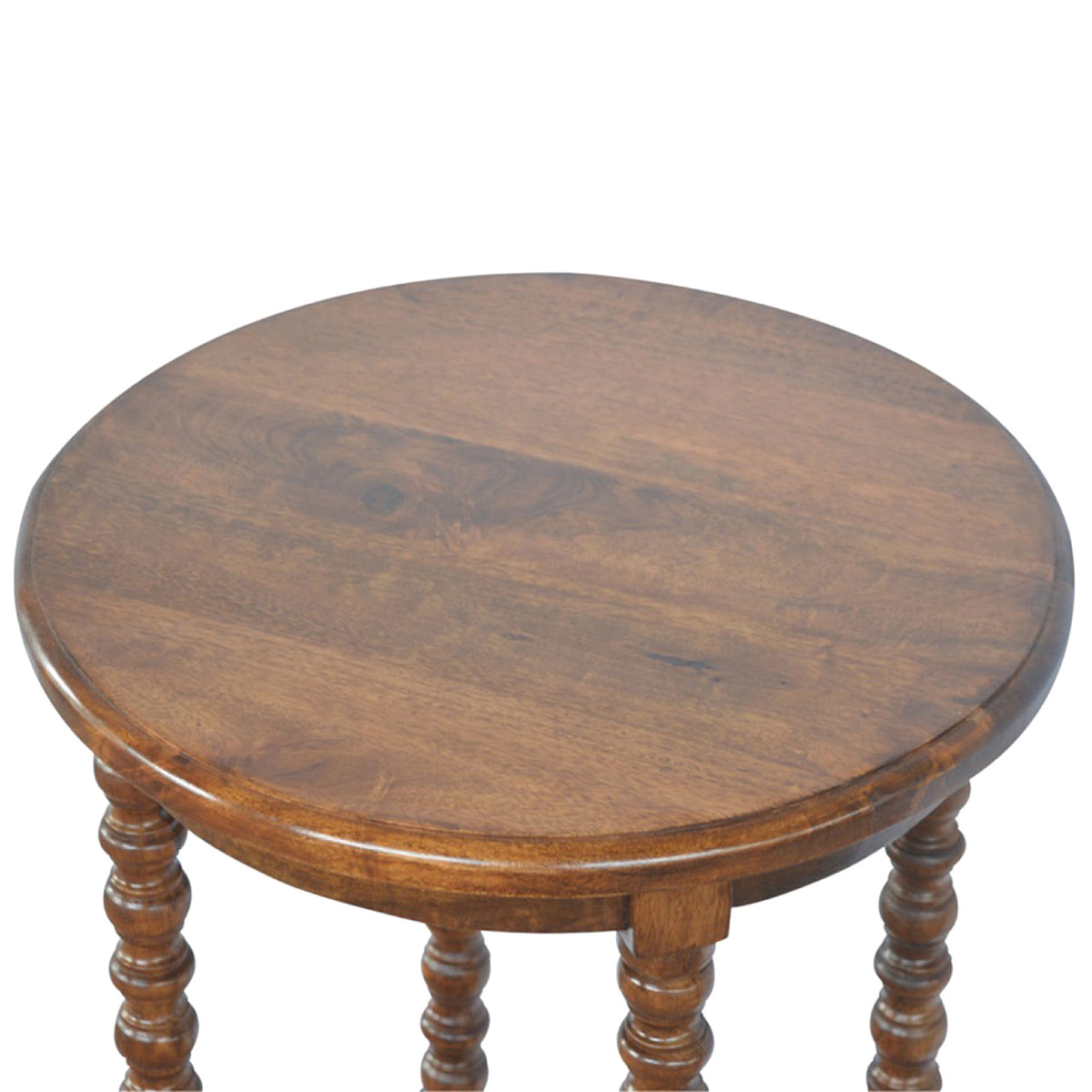 Mango Wood Small Round Tea Table Accent Piece